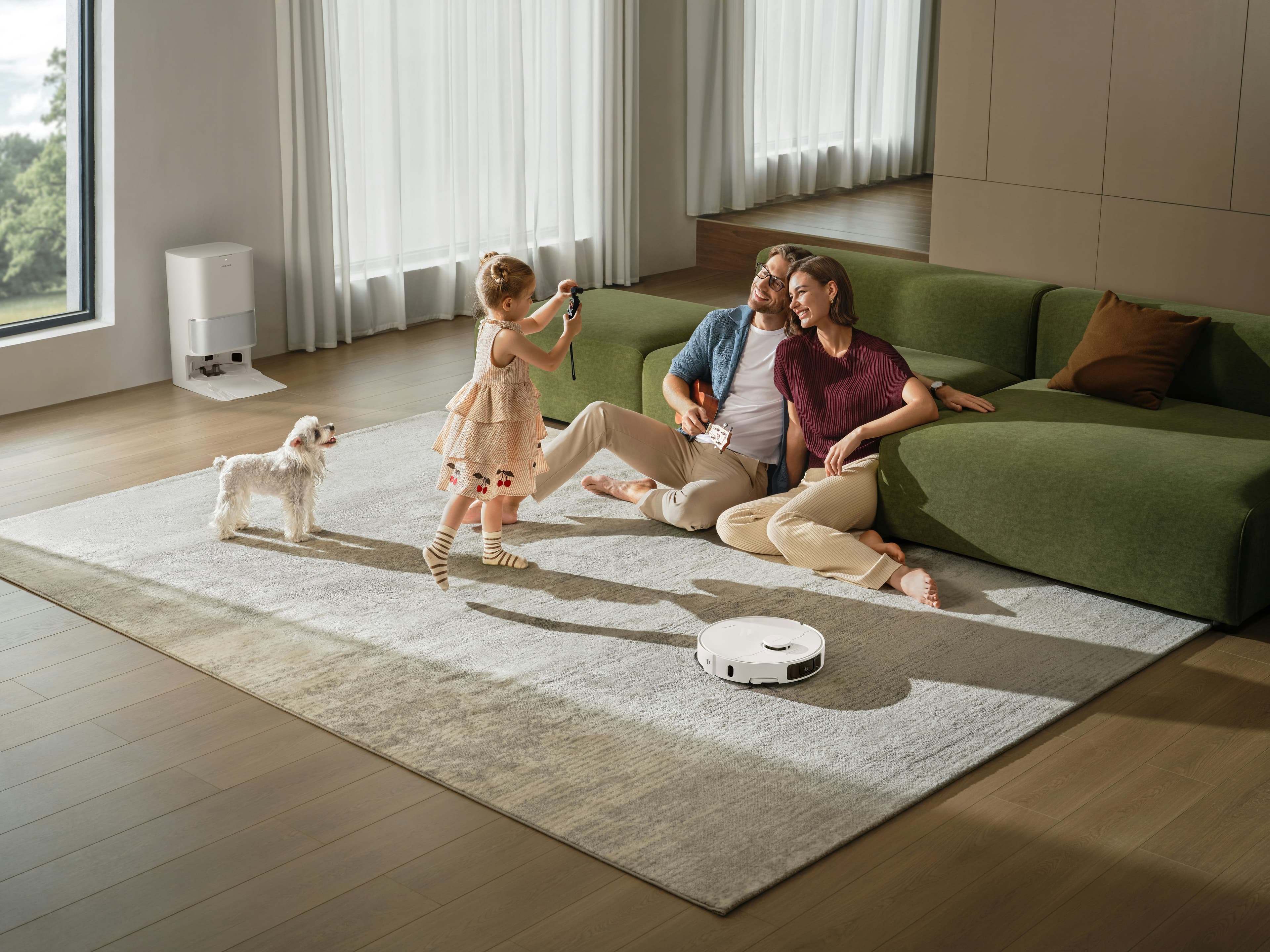 Clean Nordic apartment with relaxed couple